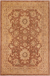 handmade Traditional Lahore Brown Dark Tan Hand Knotted RECTANGLE 100% WOOL area rug 10 x 13